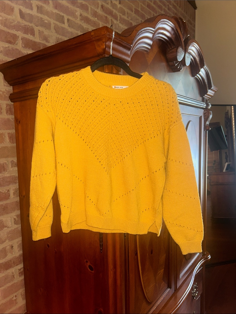 Marine Layer Mustard Yellow Crewneck Sweater- PERFECT FOR FALL